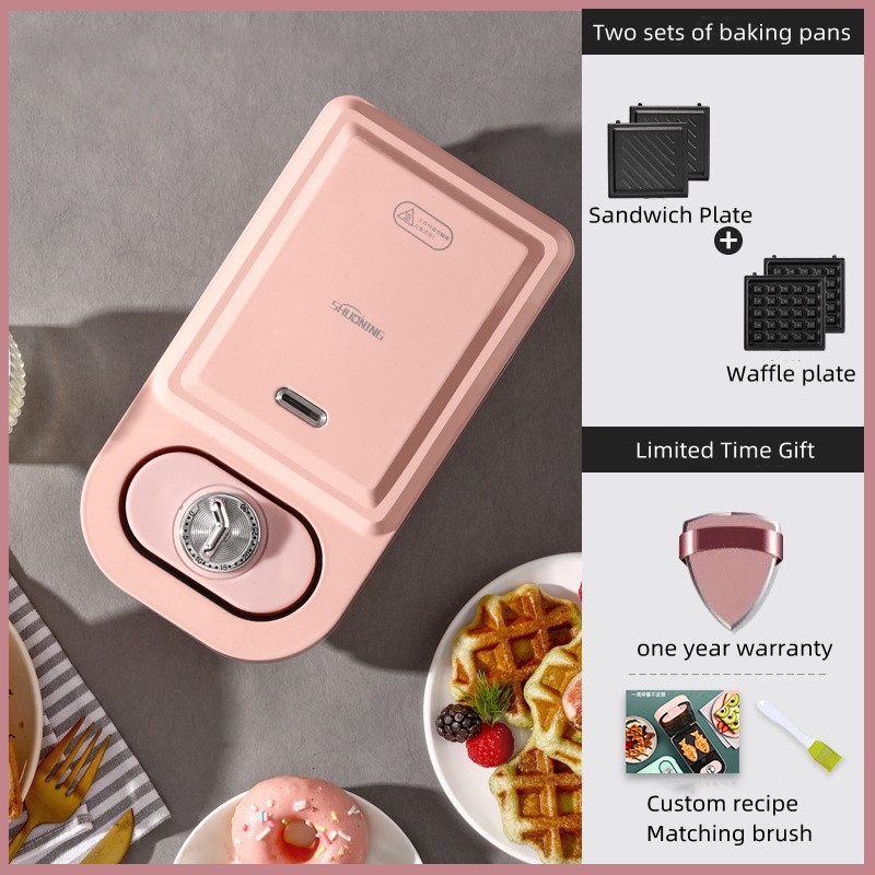 sandwich maker electric heat waffle maker pan Toaster NonStick pan adjustable timer Breakfast