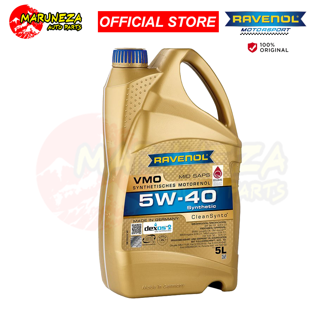 RAVENOL VMO 5W40 Motor Oil VW 502 00, 505 00, 505 01, MB 229.31 Approved  Oil 5L
