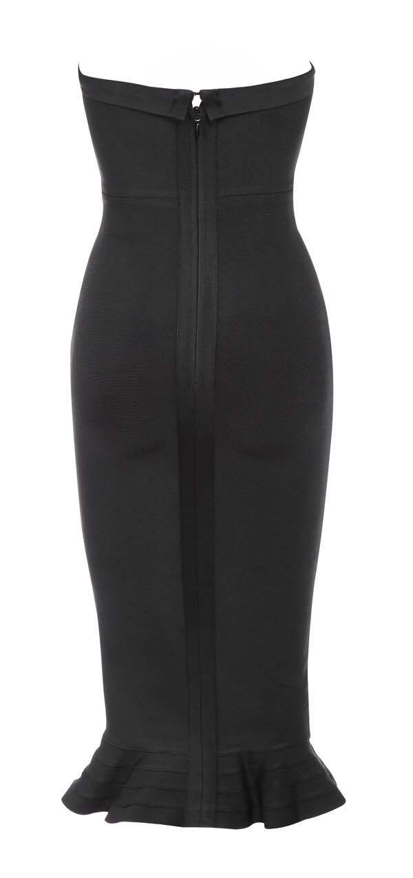 Open Shoulder Wrap Hip Blaster Fishtail Dress