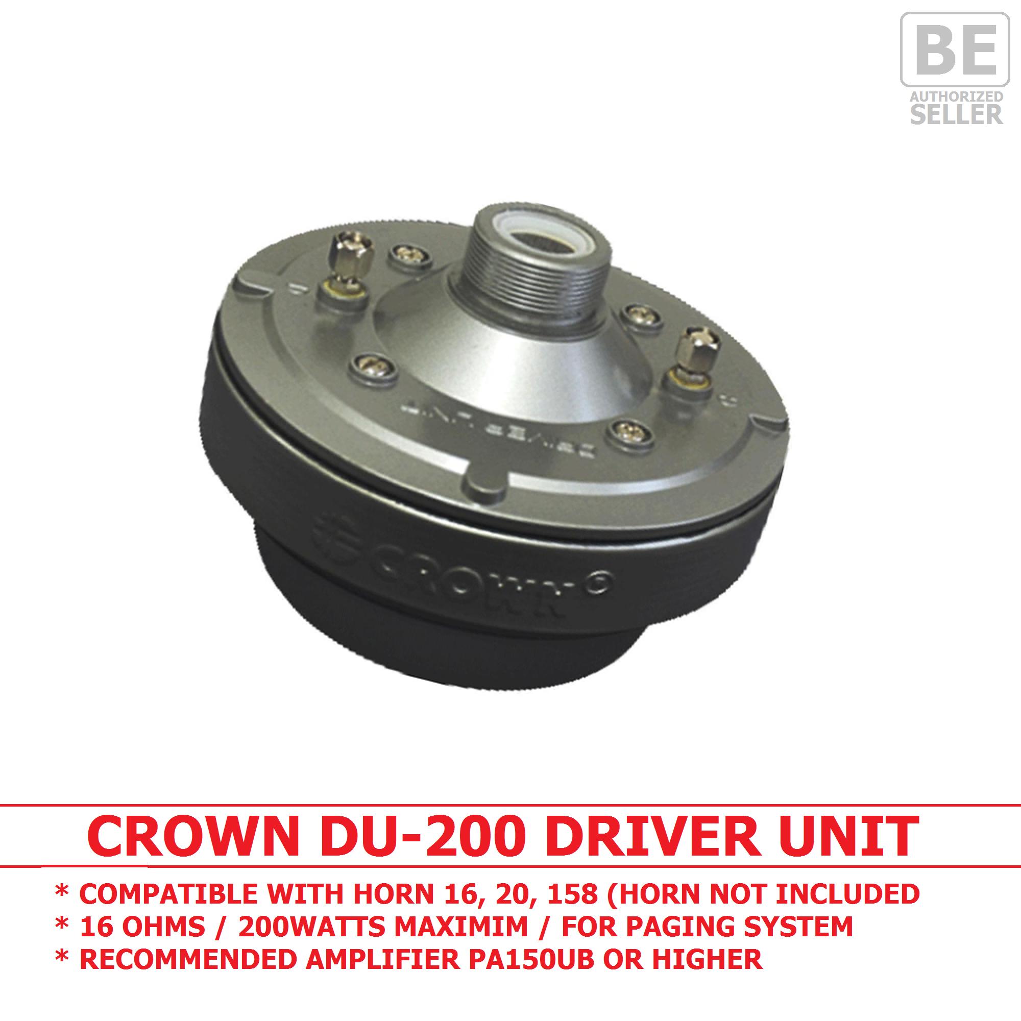 Crown DU200 / 200 watts / 16 Ohms / Public Address Driver Unit For