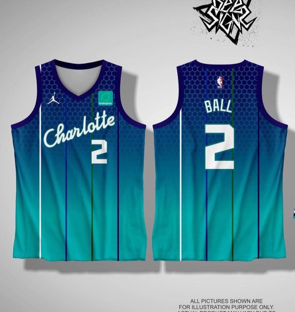 NEW 2022 JERSEY HORNETS 02 LAMELO BALL BASKETBALL JERSEY FREE