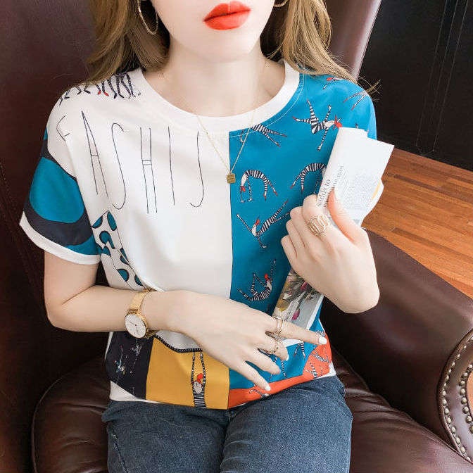 แขนสั้นของผู้หญิง2022แฟชั่นใหม่ฤดูร้อนการออกแบบความรู้สึกซอกเสื้อยืดของ ...