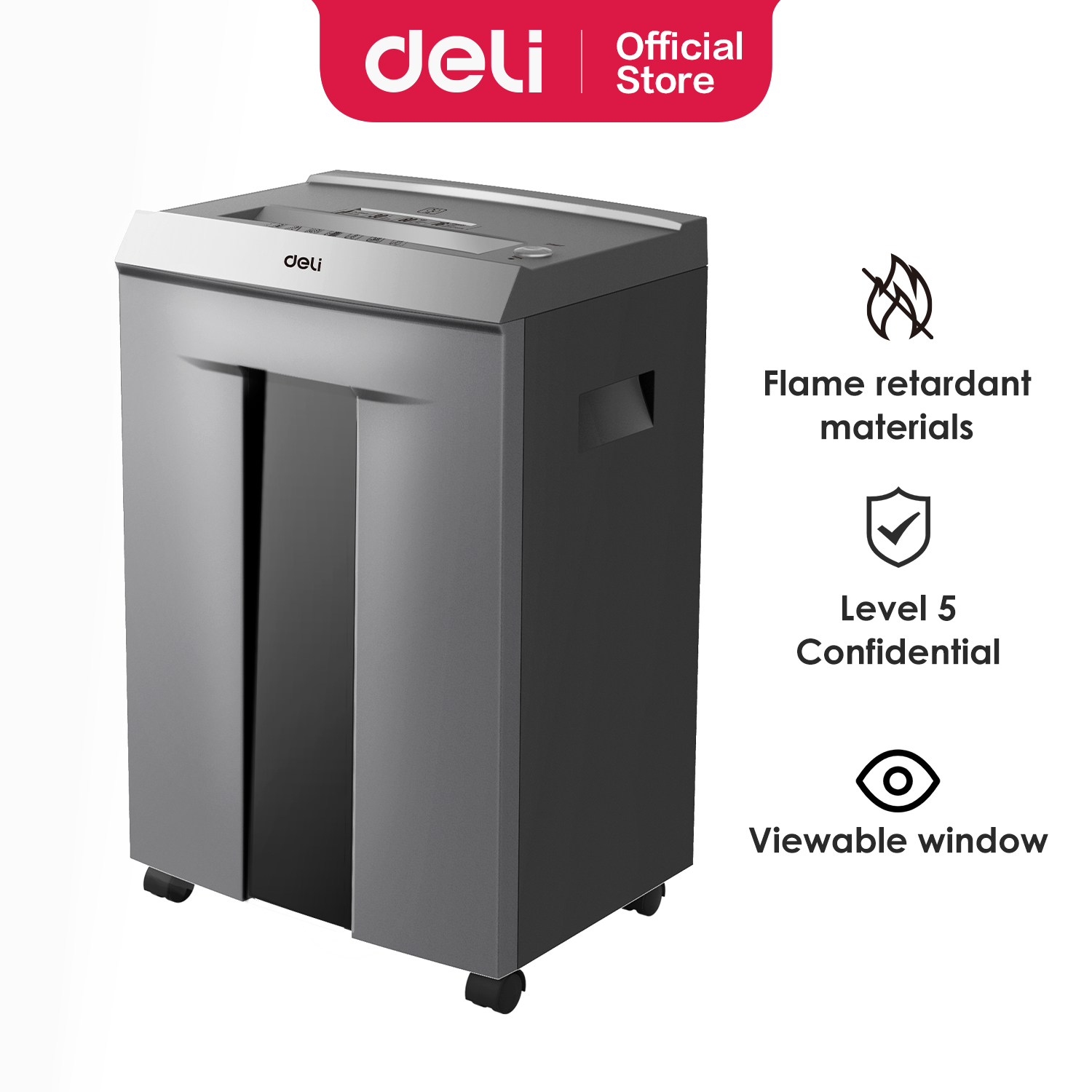 Deli 30L Paper Shredder 16 Sheets Paper Shredding Machine Heavy Duty