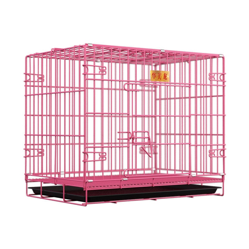 Pet Collapsible Cage Dog Cage Cat Cage with Poop Tray Foldable Pet Cage for Dog Puppy Rabbit