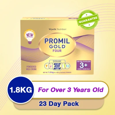 Wyeth® PROMIL GOLD® FOUR Powdered Milk Drink for Pre-Schoolers Over 3 Years Old, Bag in Box, 1.8kg x 1
