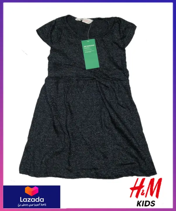 h&m girls black dress