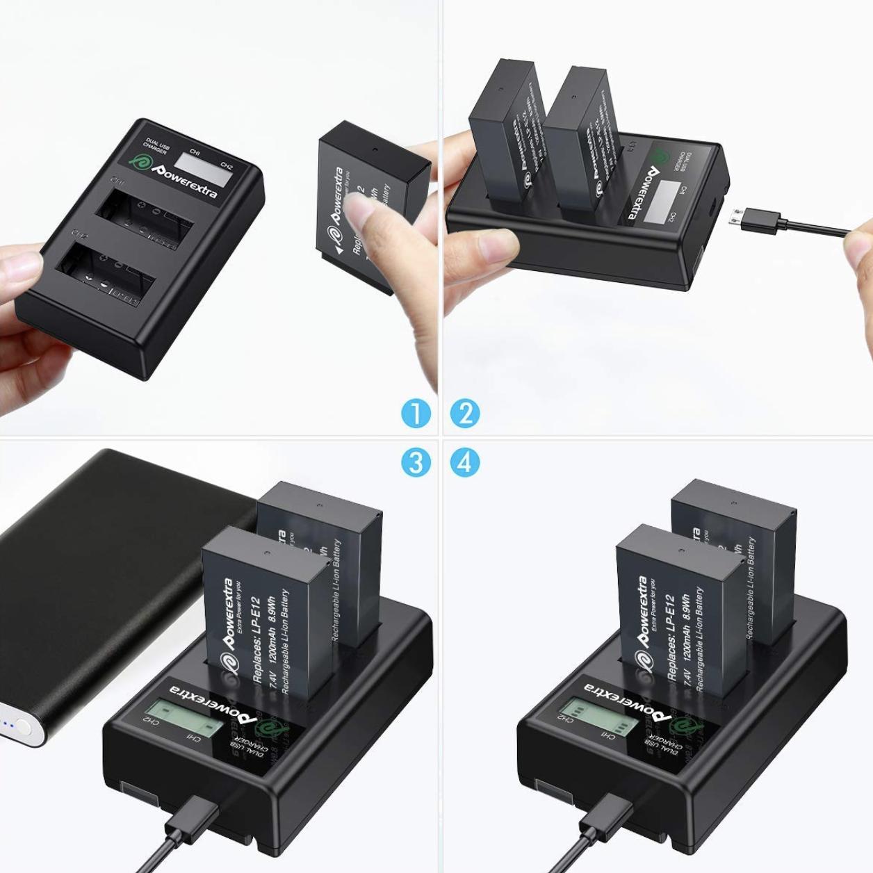 LRSA LP-E12 Dual Rapid Charger (LCD Display) - LRSA