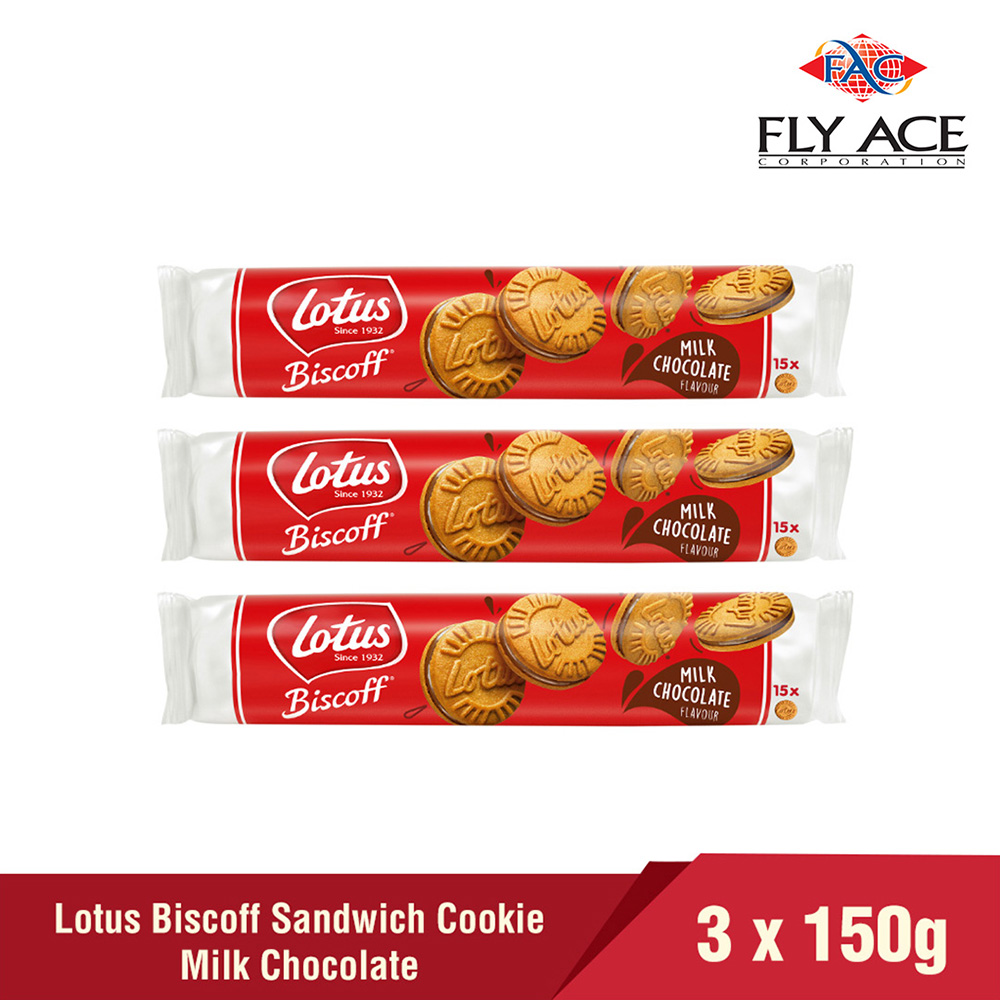 Lotus Biscoff Sandwich Cookie Milk Chocolate 150g x 3 | Lazada PH