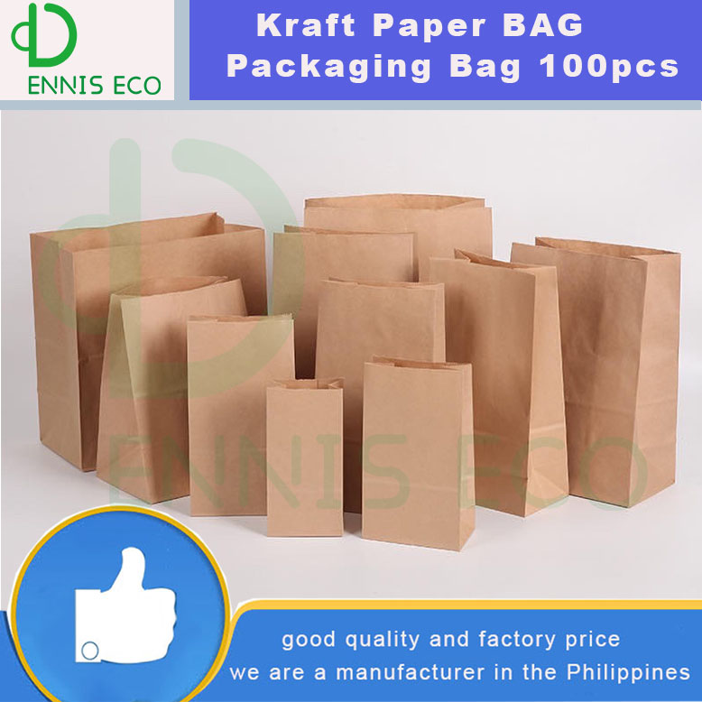 100 Pcs per order Food bag Brown Kraft Paper Bag Small Size Plain ...