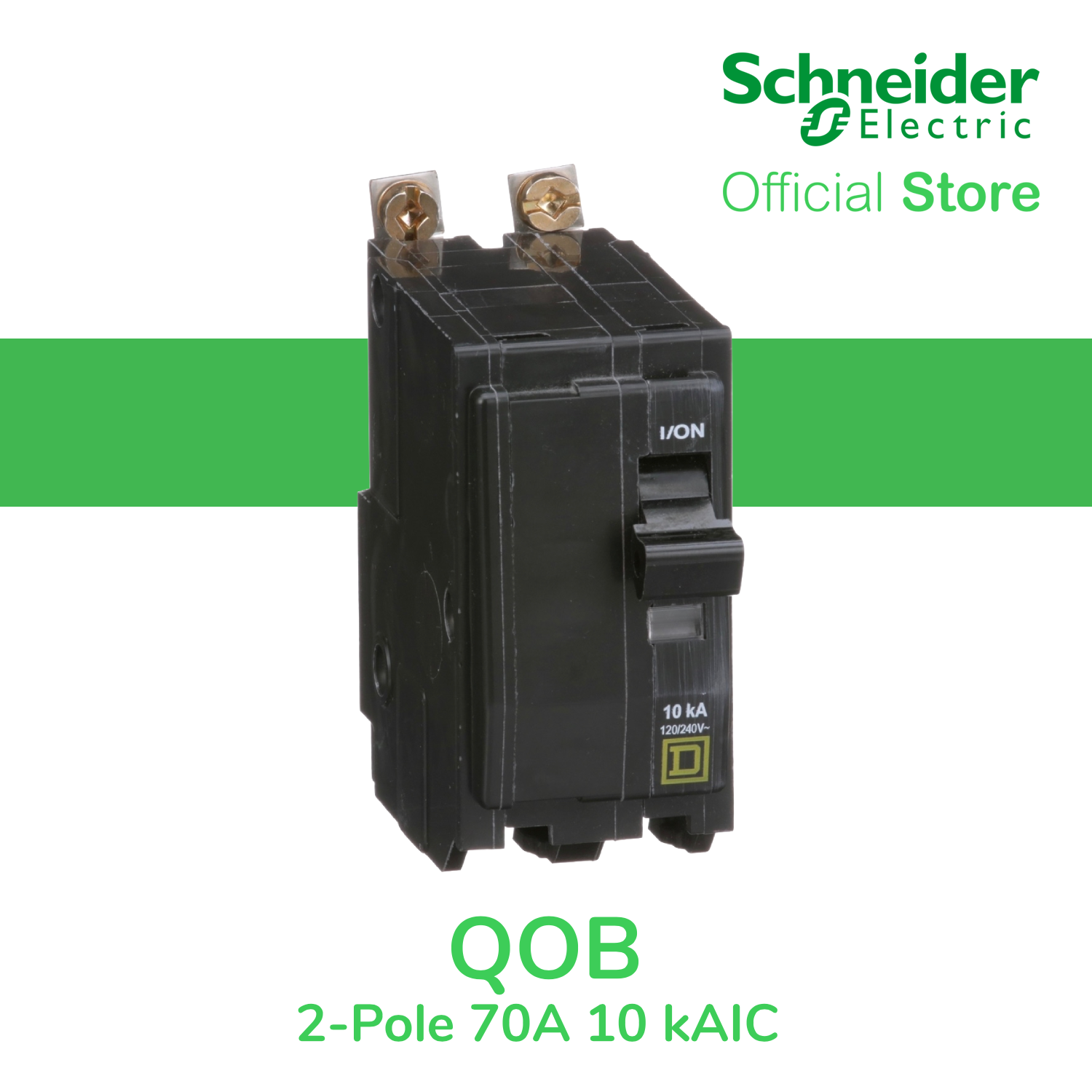 Schneider QOB UL 2Pole 70A BoltOn Miniature Circuit Breaker 120/240V