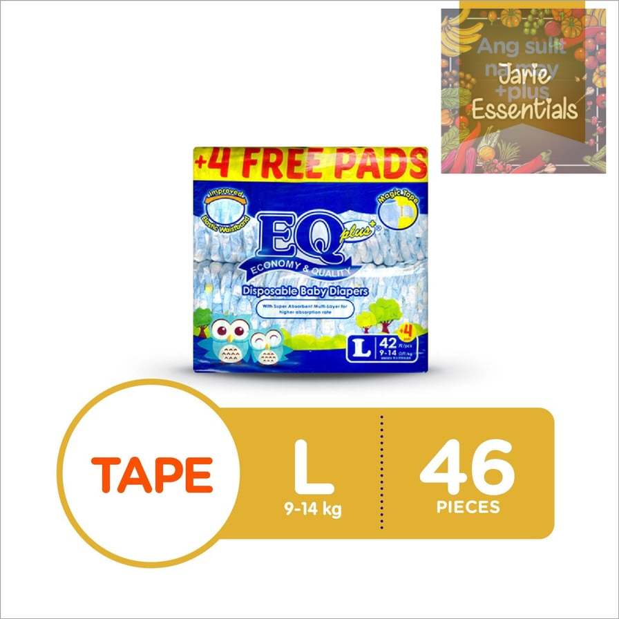 EQ PLUS DIAPER LARGE 42PCS +2 | Lazada PH