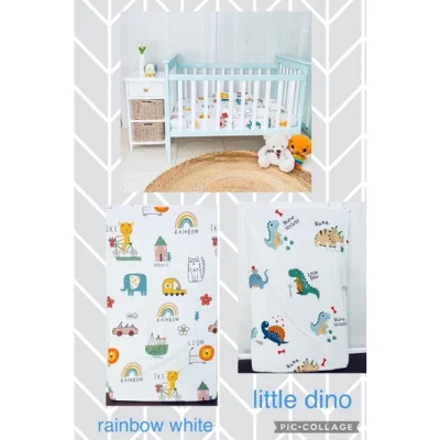 Fitted Bedsheet for Baby Crib in Different Sizes and Designs