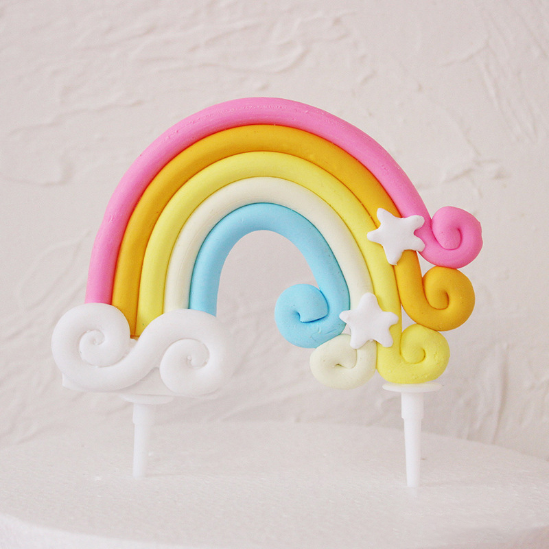 🔥 Rainbow Cloud Cake Topper Polymer for Cake Decoration LovelylifeFu ...