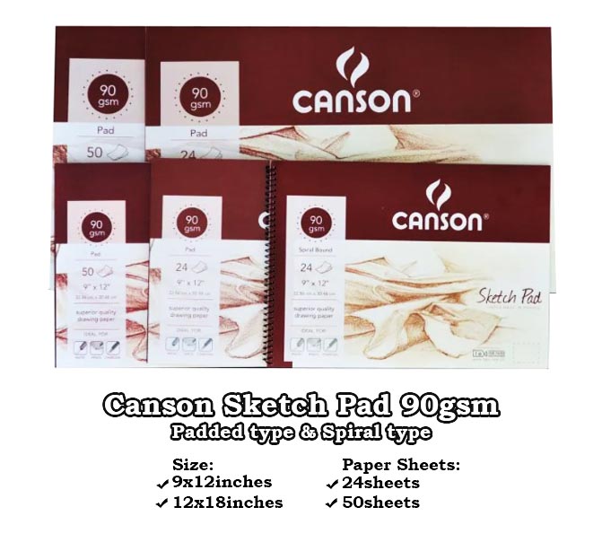 CANSON SKETCH PAD 9X12 24 SHEETS SPIRAL 90GSM