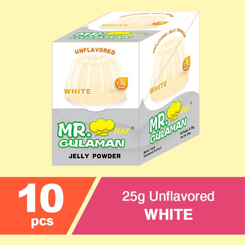 Mr. Gulaman Unflavored WHITE ( 1 BOX 10 sachets / 25 grams each
