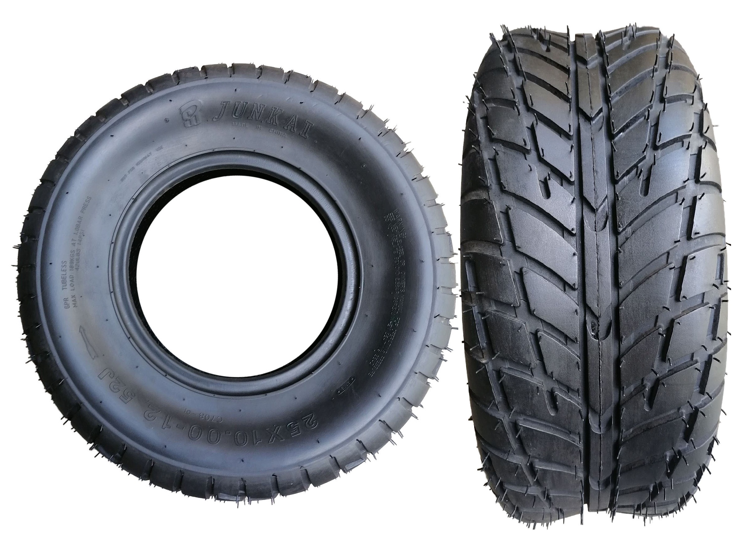 JUNKAI 25x10.00R12 ON ROAD ATV Tire (Set of 2) ( 2 Pcs Tires Only