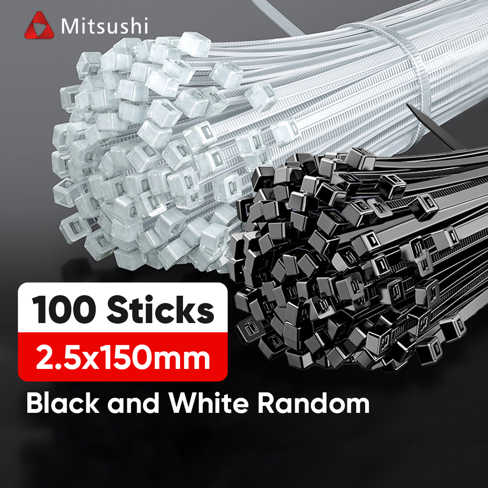 Mitsushi 100pcs Nylon Cable Tie 2.5/3.6/4.8mm Self Locking Zip Ties