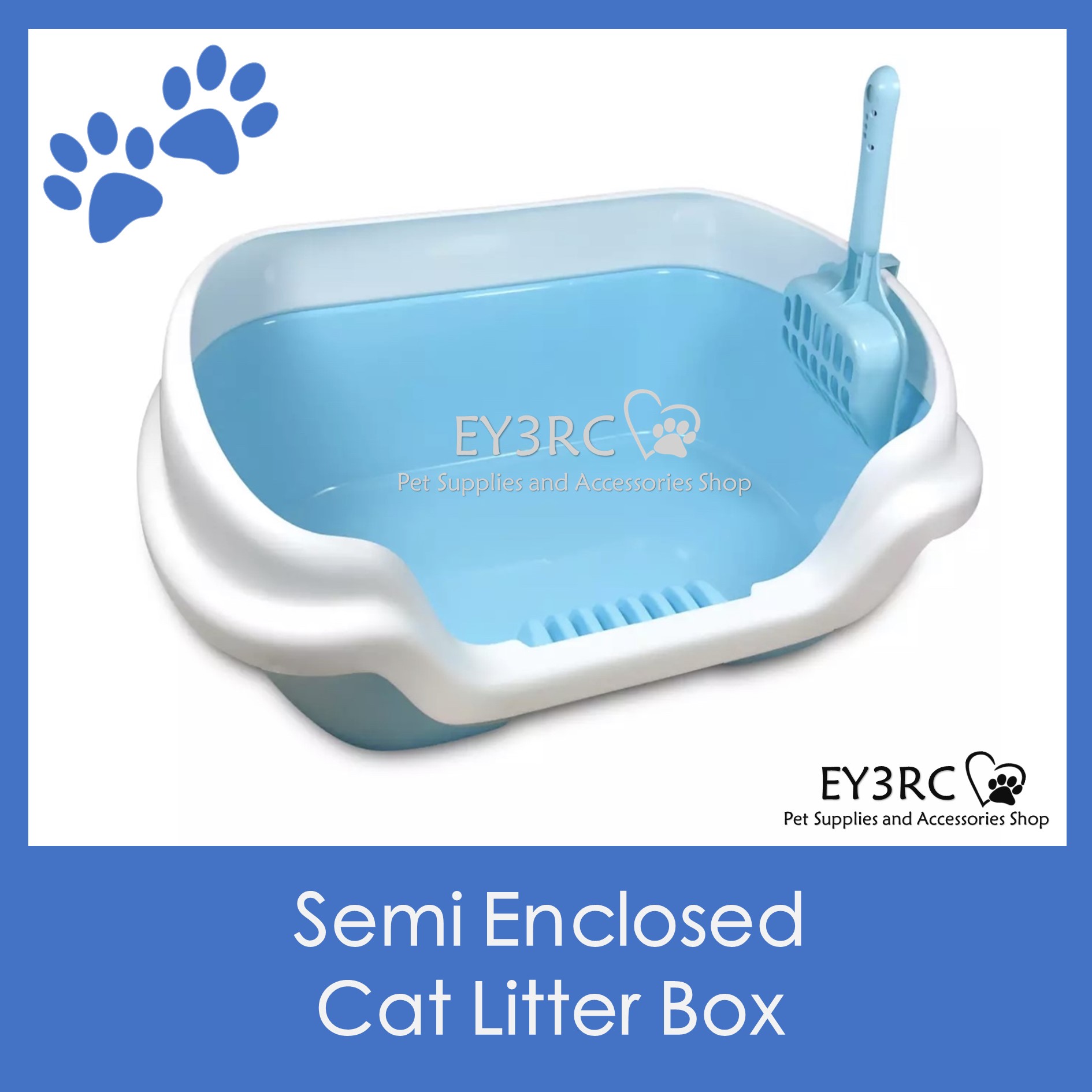 Semi Enclosed Cat Litter Box with Scooper Lazada PH