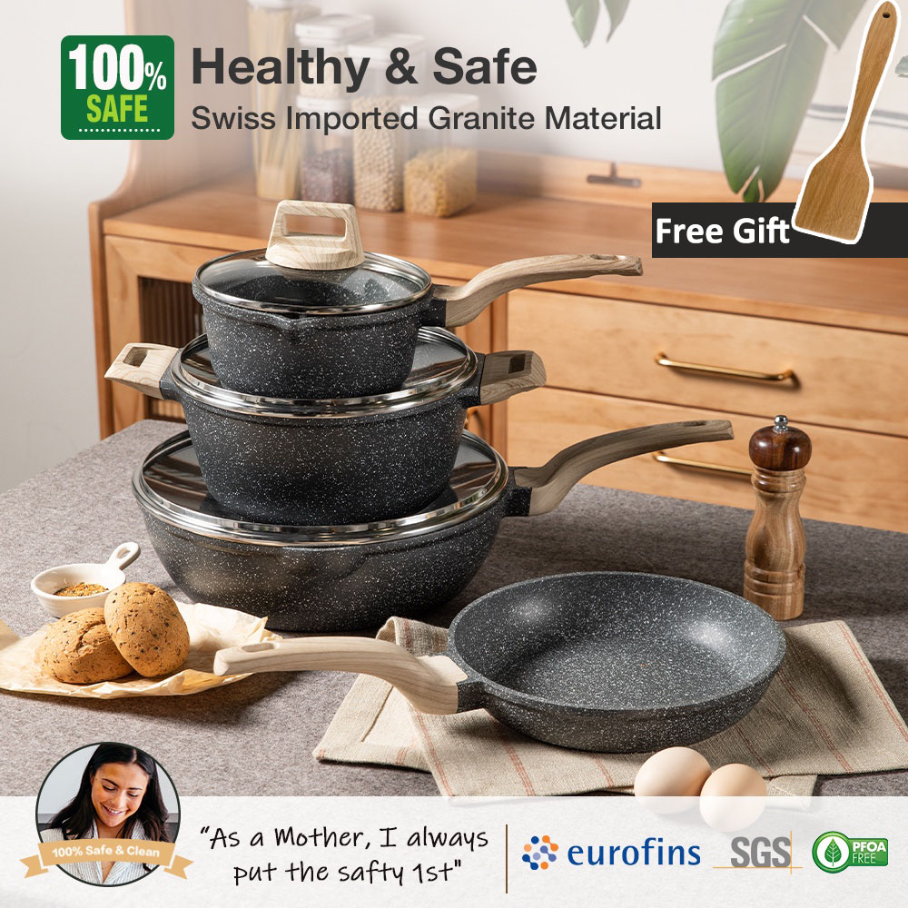 Carote Non Stick Granite Stone kitchen cookware set,Healthy non