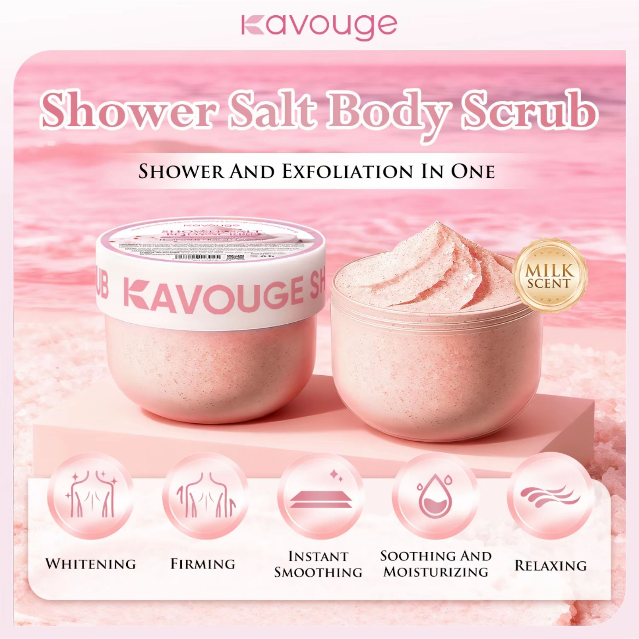 MOCHI Kavouge Shower Salt Body Scrub Exfoliating Niacinamide Whitening  Firming Smoothing | Lazada PH