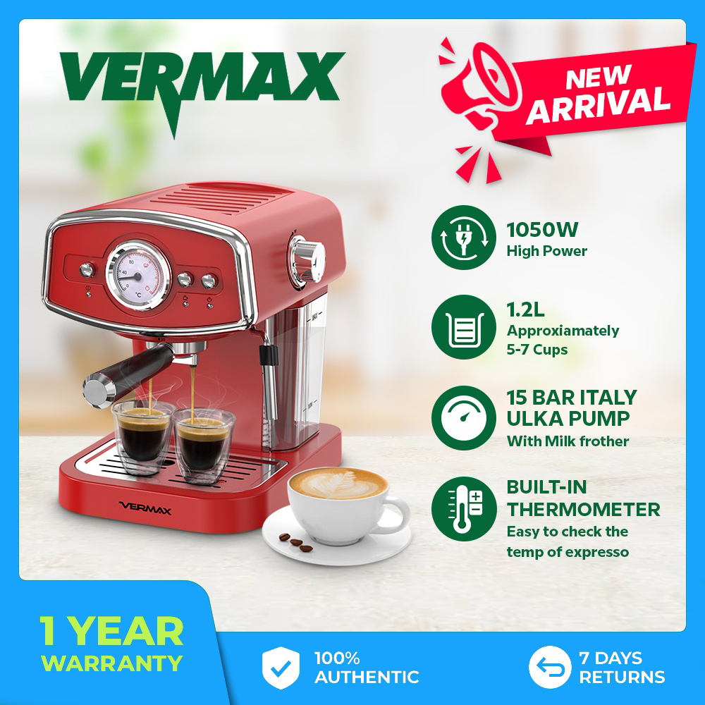 Vermax coffee maker espresso machine with milk frother cappuccino ice