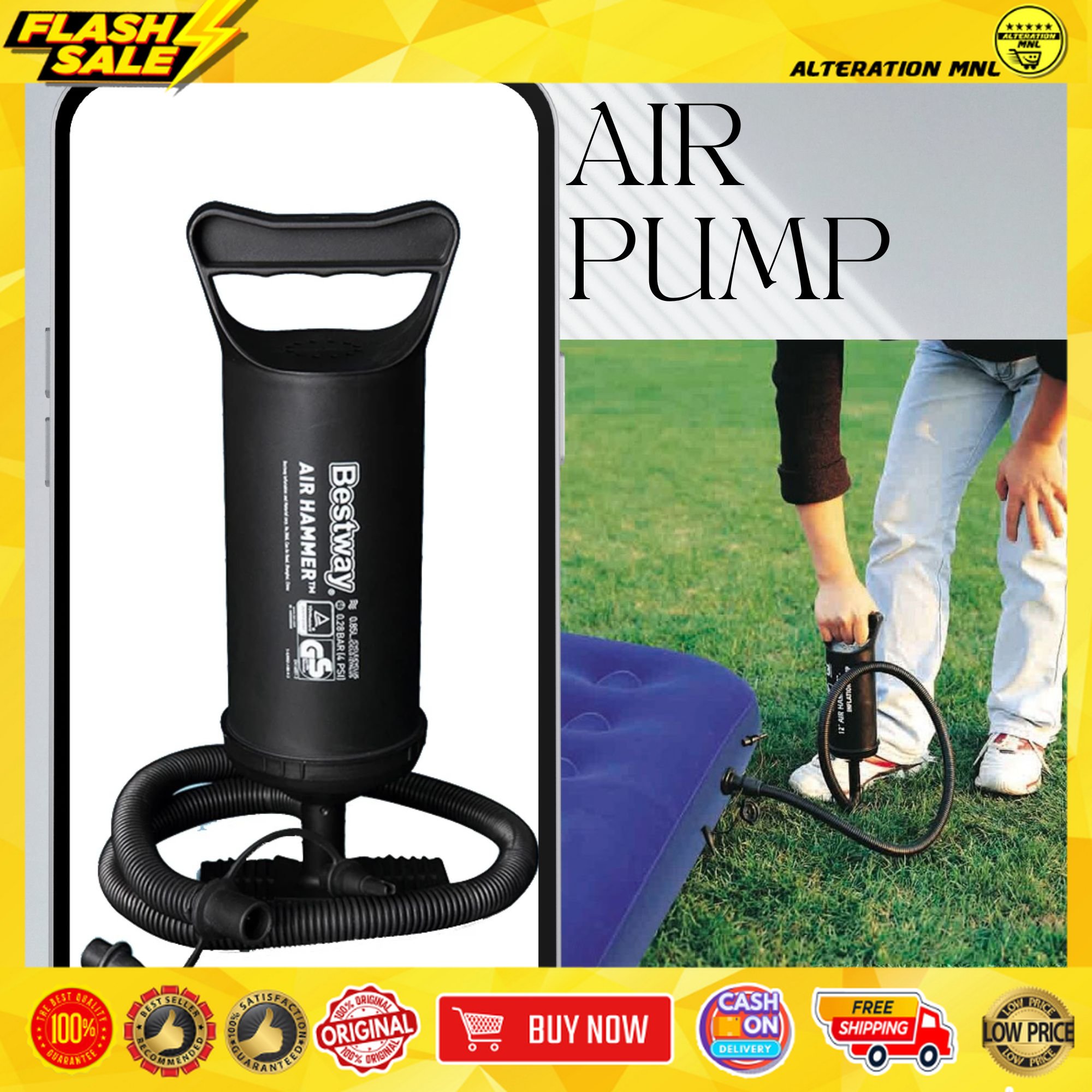 Original Manual air pump is suitable for air bed, swimming pool ...