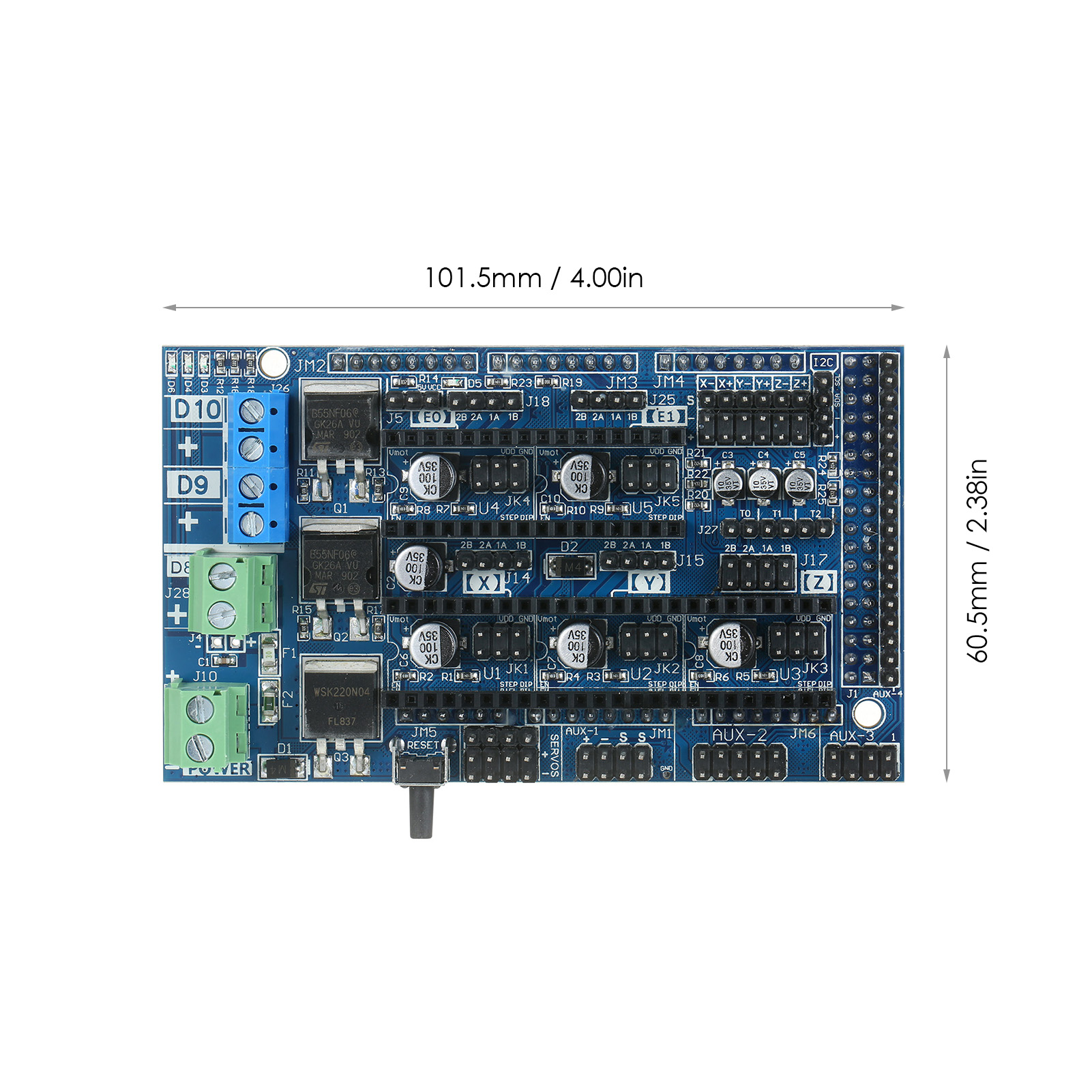 Ramps 1.6 Control Board Base on Ramps 1.5 4-layer Control Panel Board with Heatsink Expansion Mainboard for 3D Printer Parts & Accessories