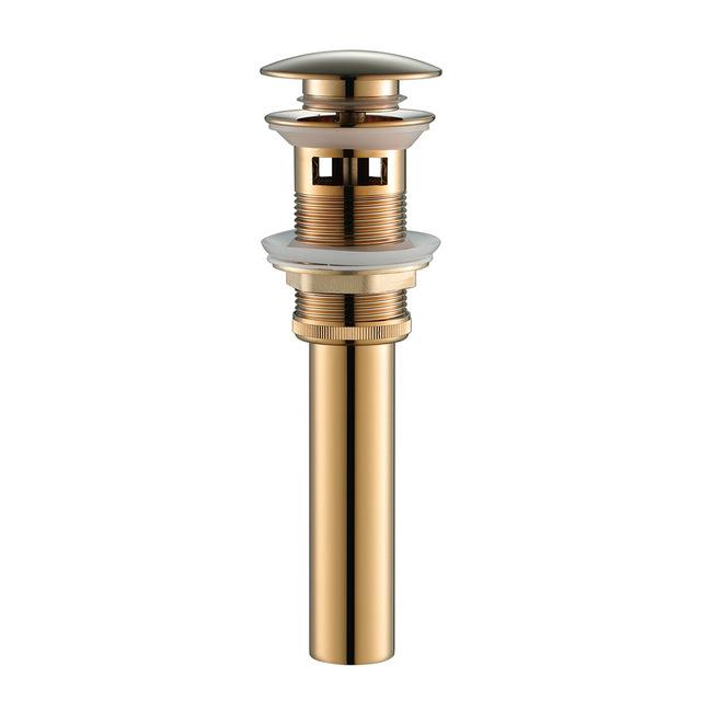 Push Down Pop-up Drain Brushed Gold Sink Drain Stopper Brass Bathroom ...