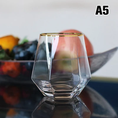 Geometry Whiskey Glass Diamond Crystal Glass Cup Coffee Milk Tea Mug Home