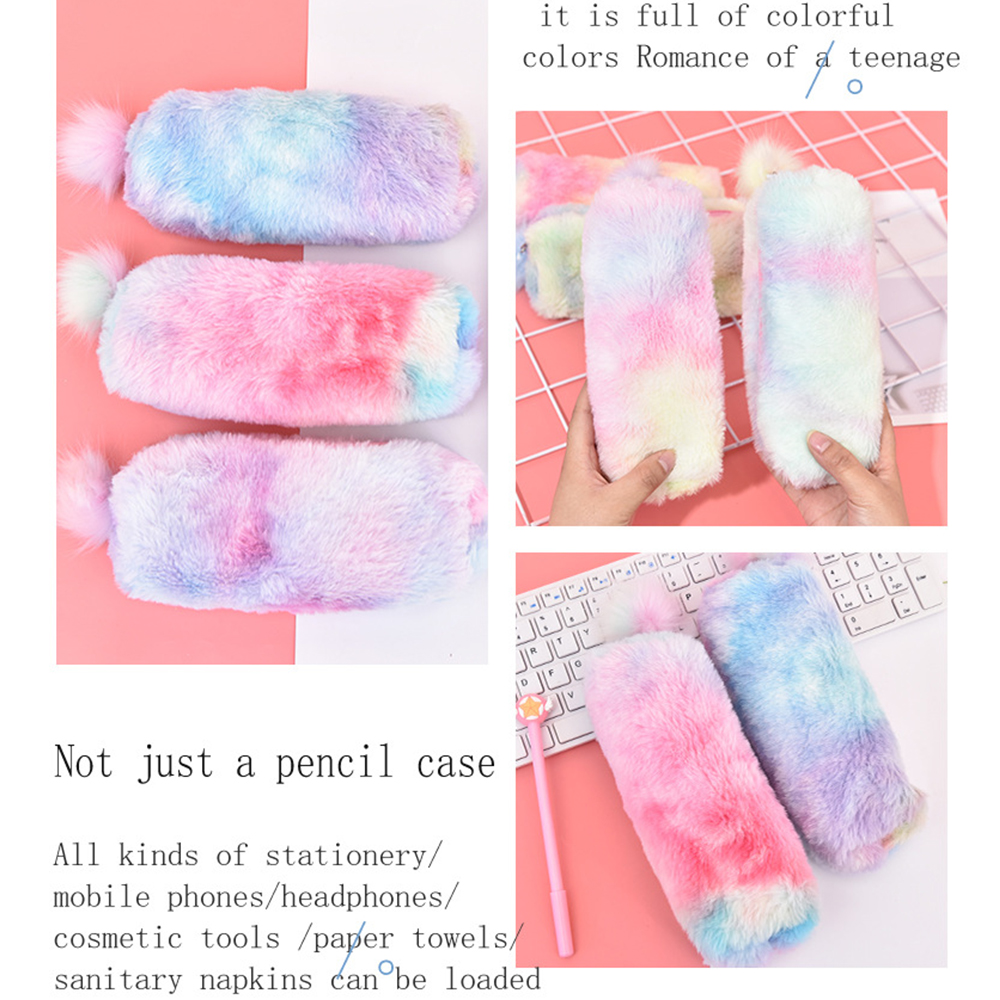 MMLUCK Creative Plush Octagonal Girl Pencil Bags Storage Bag Pen Pouch Pencil Case