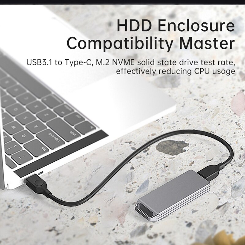 UTHAI New M.2 Mobile HDD Enclosure Nvme/SATA To USB 3.1 Mini Solid State Hard Disk Box External 2242 Transmission Speed 10Gbps
