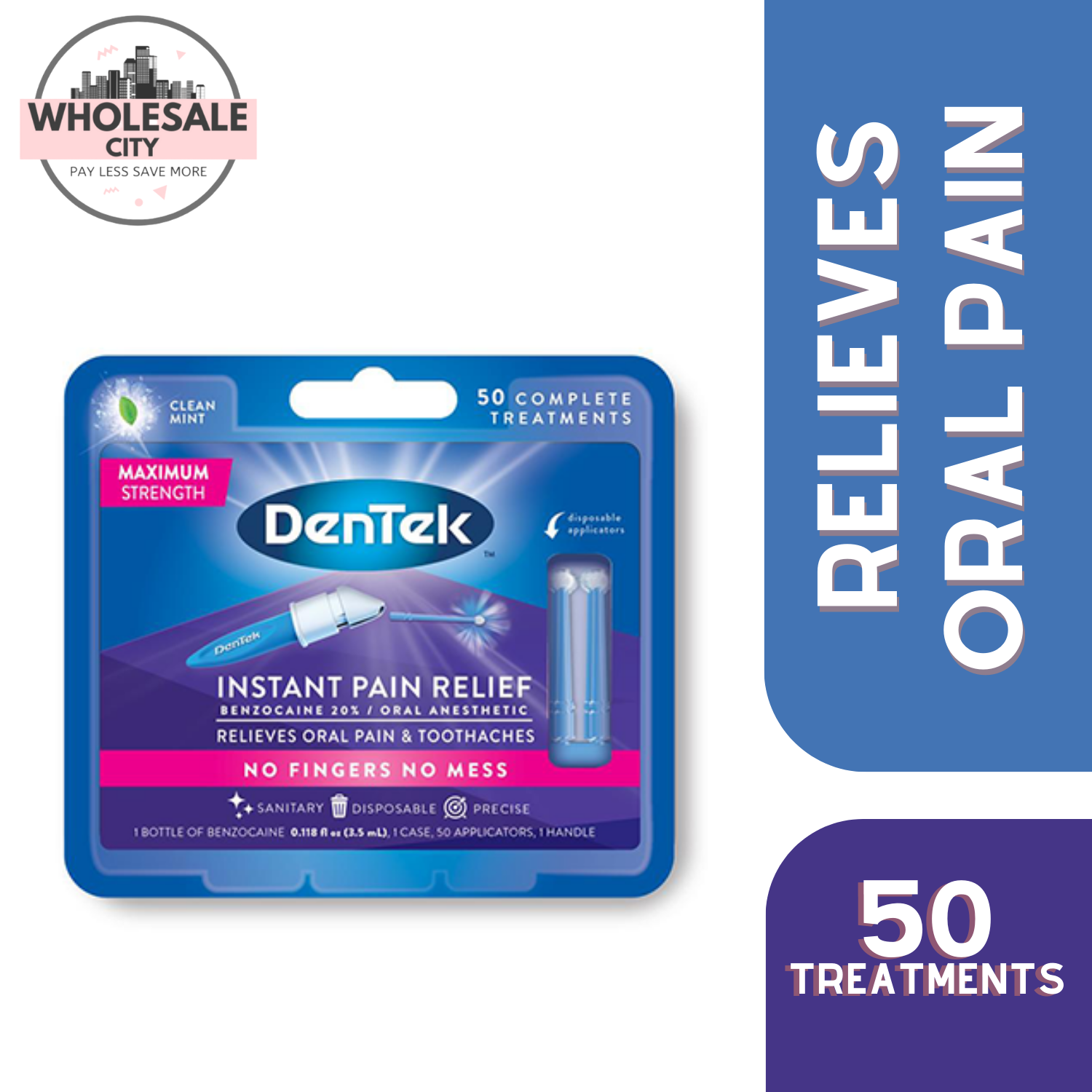 DENTEK INSTANT PAIN RELIEF BENZOCAINE 20 ANESTHETIC Relieves Oral Pain