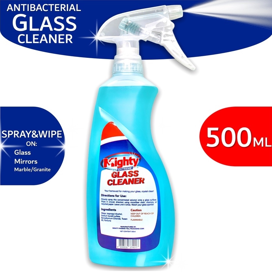 Mighty Extreme Glass Cleaner Antibacterial 500ml with SPRAY GLASS