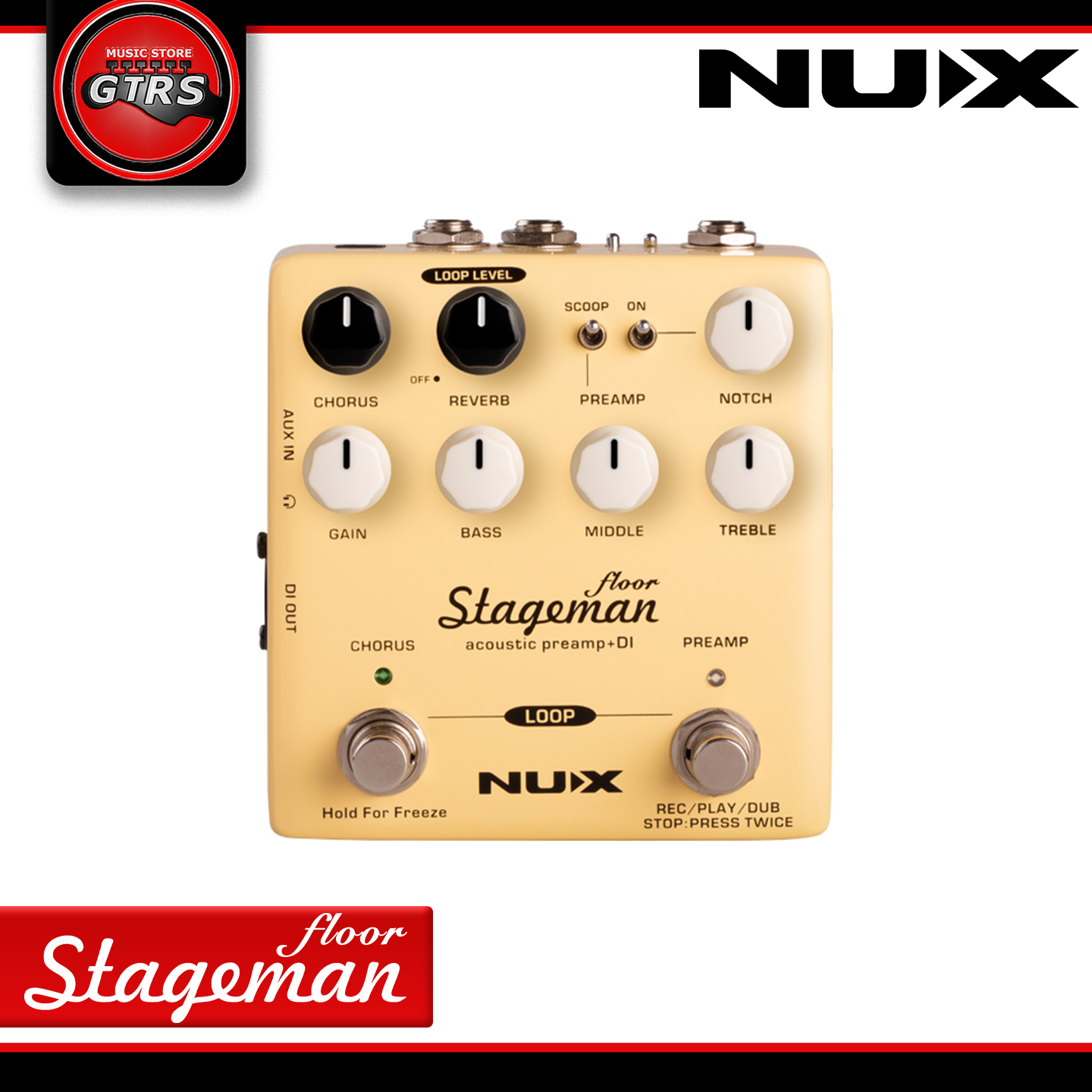 NUX NAP-5 Stageman Floor Acoustic Preamp and DI Guitar Effects 