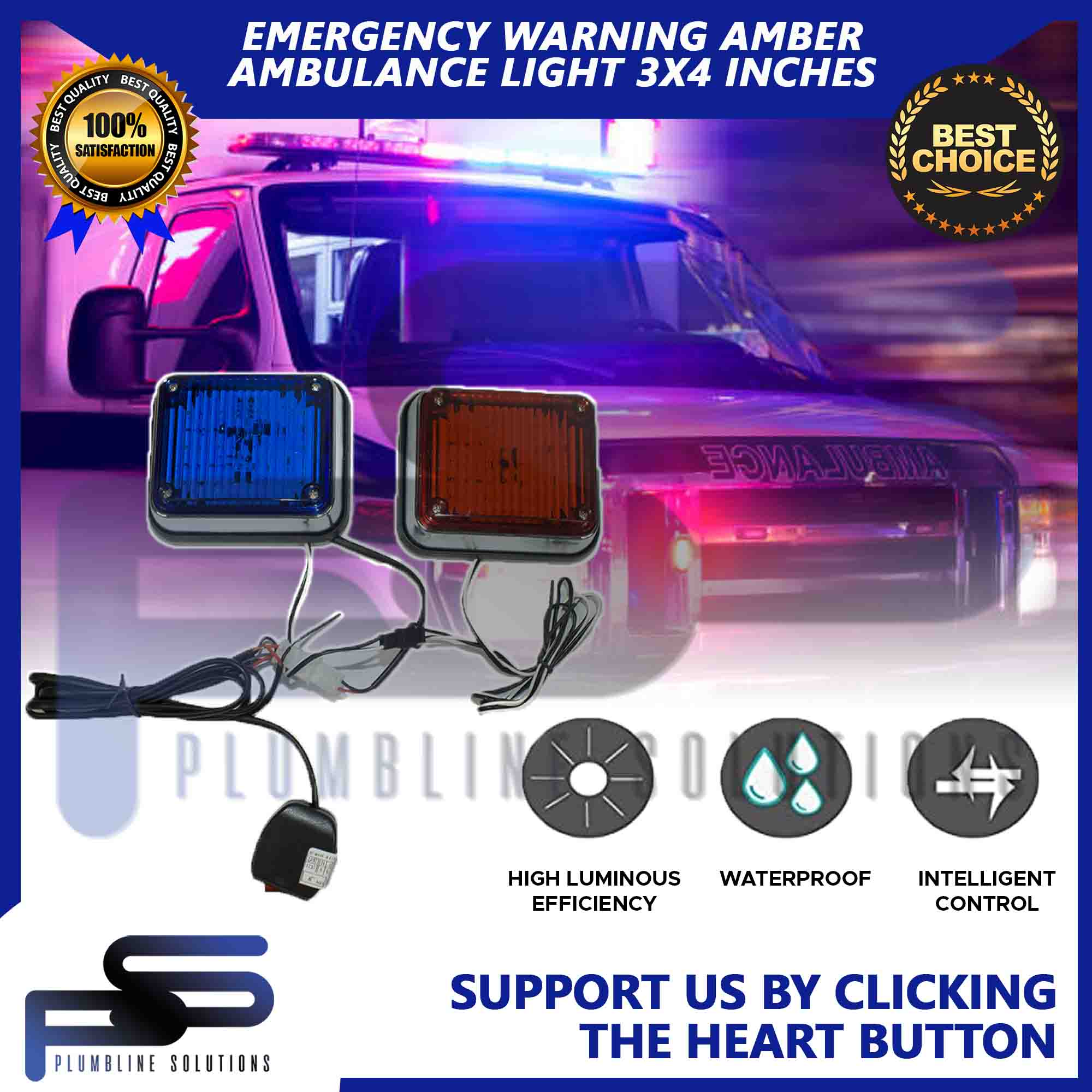 Ambulance Strobe Flasher Light 12V 24V Police Lights For Car Red Blue