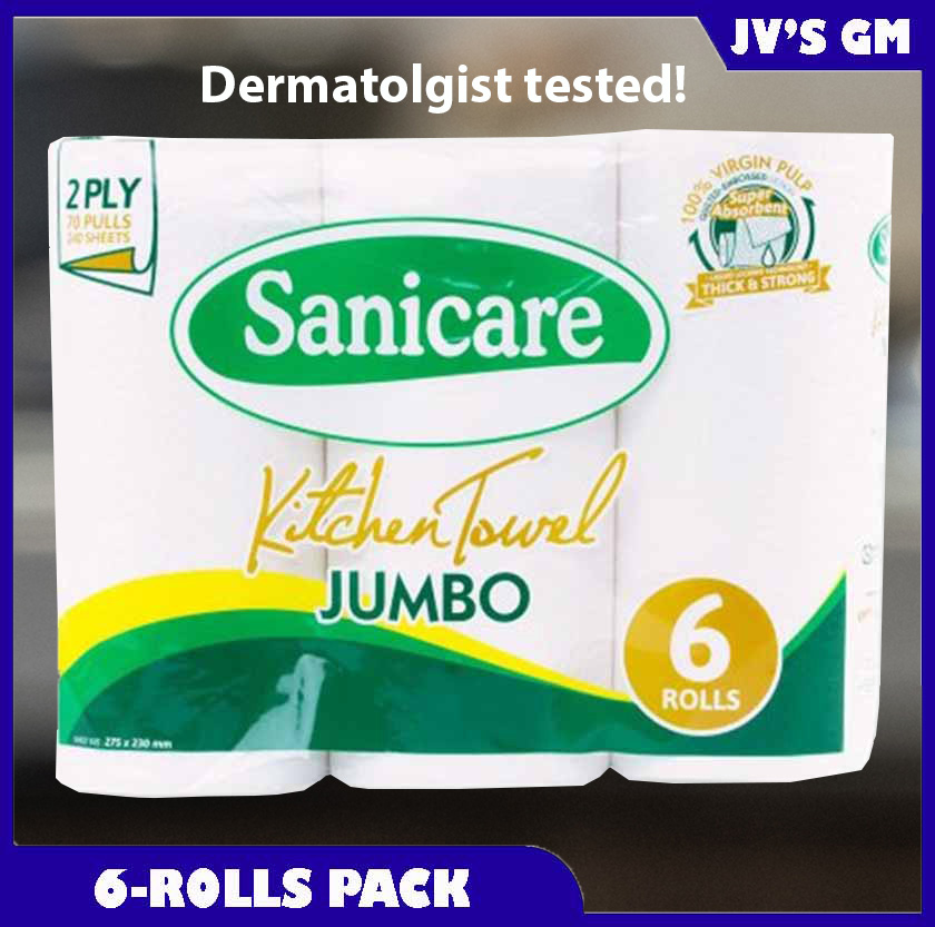 Sanicare Jumbo Kitchen Towel 6 Rolls, 70 Pulls, 140 Sheets Lazada PH