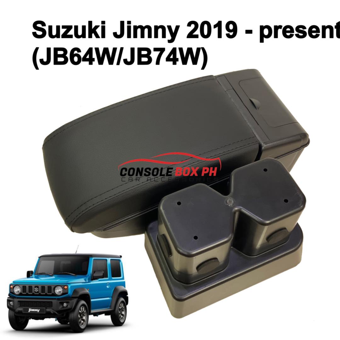 Suzuki Jimny (2019-2023) Armrest Console Box (All Black w/Red Stitch)