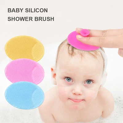 Baby Bathing Wash Scrubber Silicone Massage Bath Shower Brush Baby shower brush silicone massage scalp wash brush shampoo brush shower gel