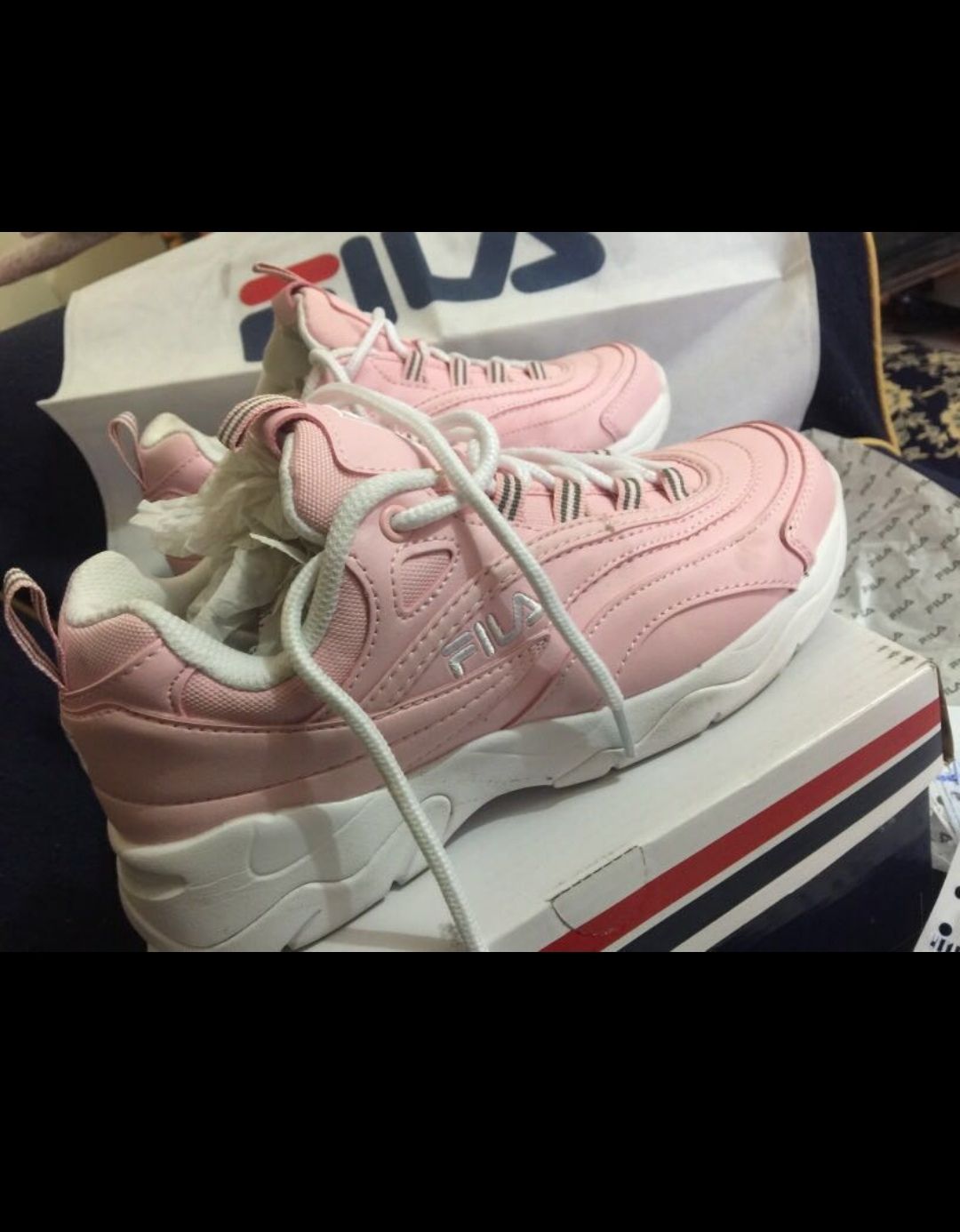 fila ray pink white