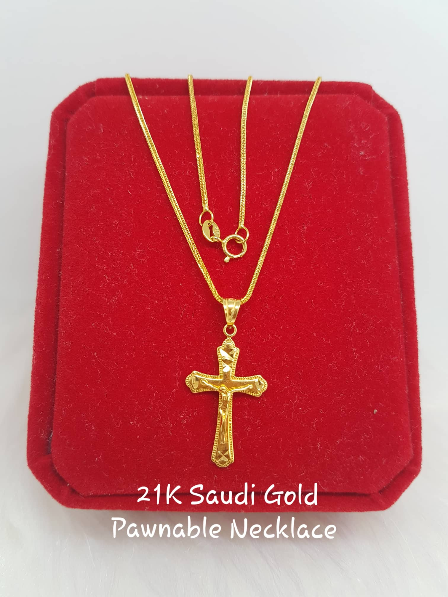 21k gold cross pendant