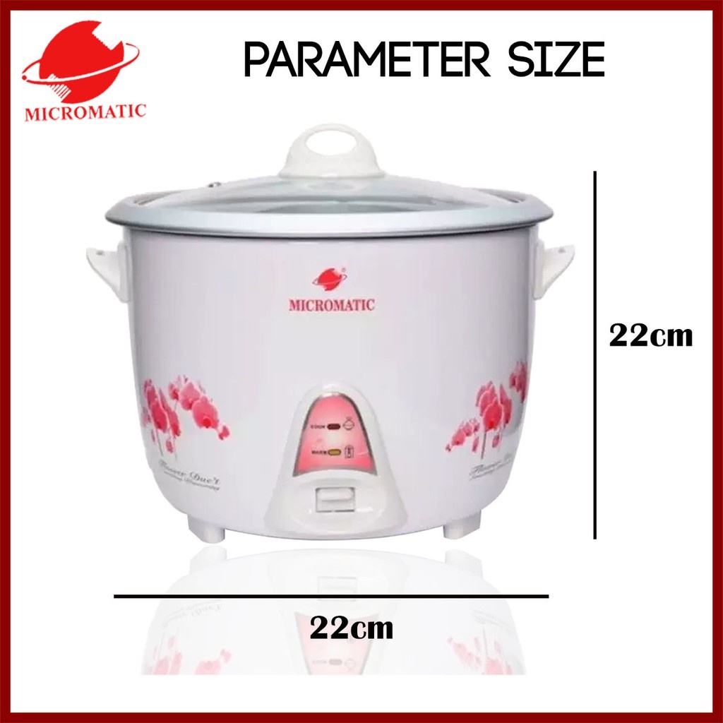 Micromatic Rice Cooker Flower Design (0.6L/1.0L/1.5L/1.8L/2.2L/2.8L) MRC Lazada PH