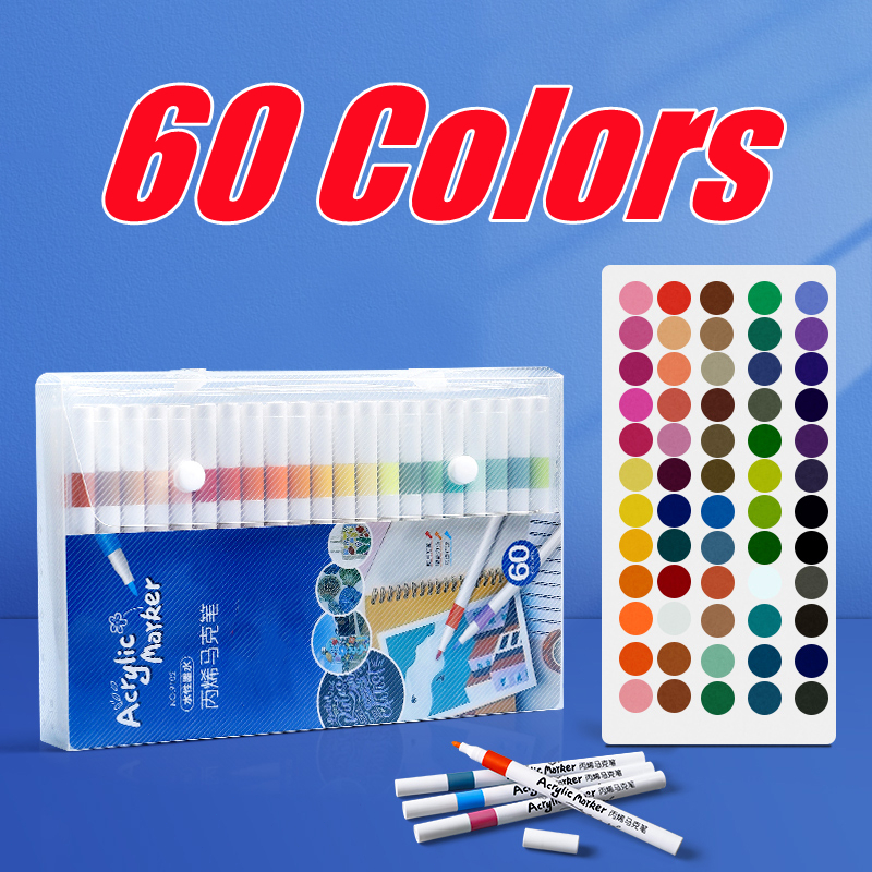 【Original+24hours delivery】48 Color Markers Acrylic Marker Set ...