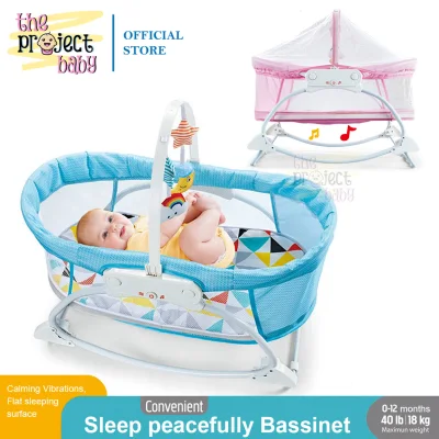Portable Baby Rocker Swing Bassinet Music and Vibrations Infant crib cradle co sleeper with mosquito net
