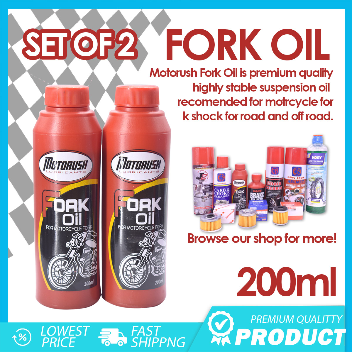 Motorush Lubricants Fork Oil for Motorcycle 200ml Fork Oil Lazada PH
