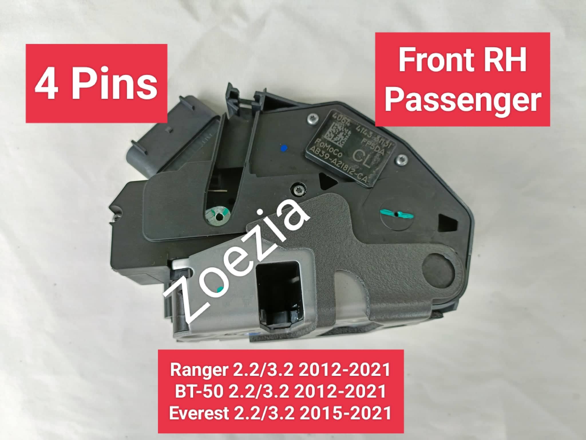 Door Latch Ford Ranger 2.2/3.2 20122021, BT50 2.2/3.2 20122020 and