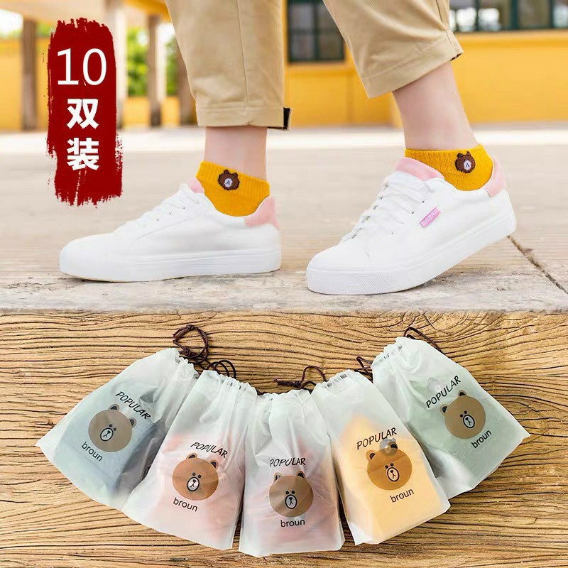 10 Pairs in 1 Pouch Popular Broun Cute Design Korean Socks Set | Lazada PH