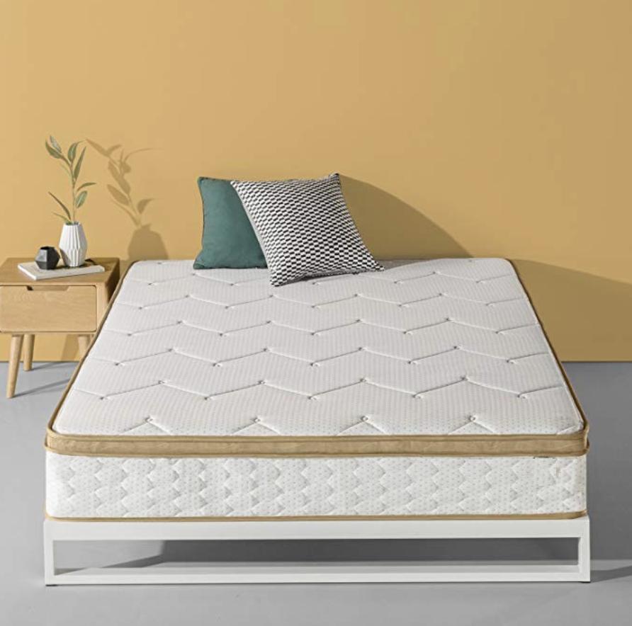 zinus biofusion memory foam hybrid spring mattress