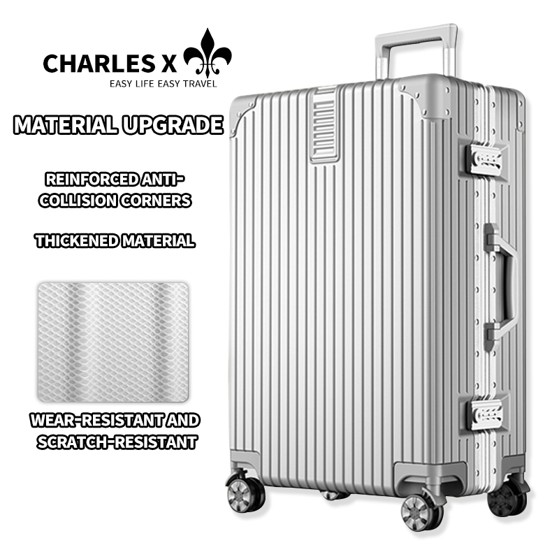 CHARLES X 24 inch combination lock suitcase maleta aluminum frame