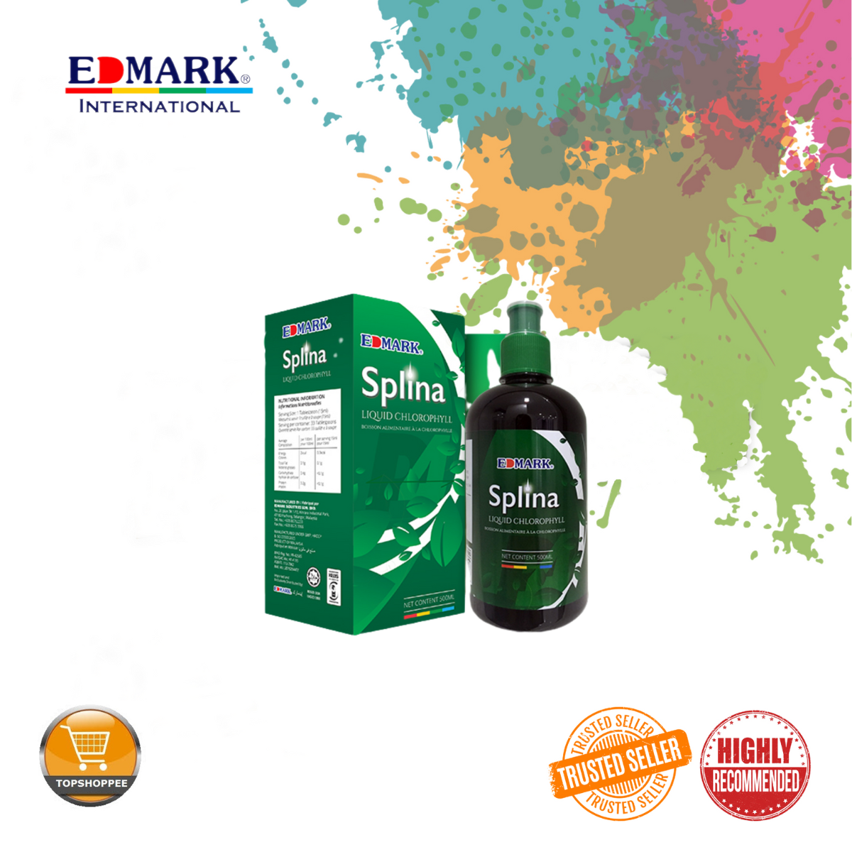 [ Best Selling ]edmark Splina Liquid Chlorophyll Drink 500ml Health Drink It Is Very High In