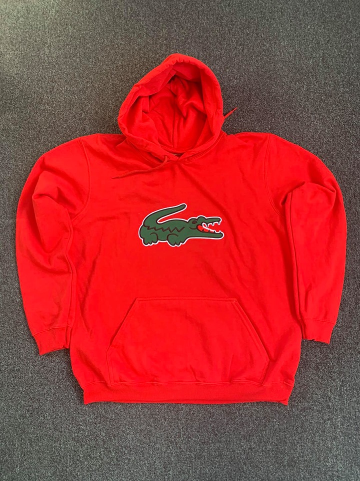 red lacoste hoodie